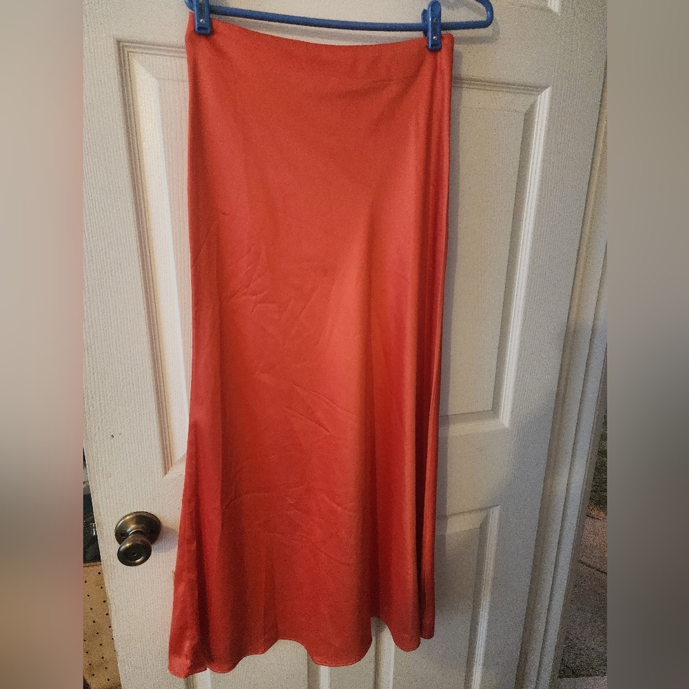 Peppermayo Vibrant Coral A-Line Skirt